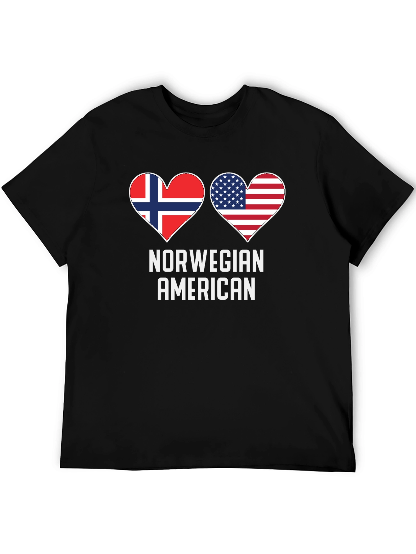 Norwegian American Flag Heart T-Shirt