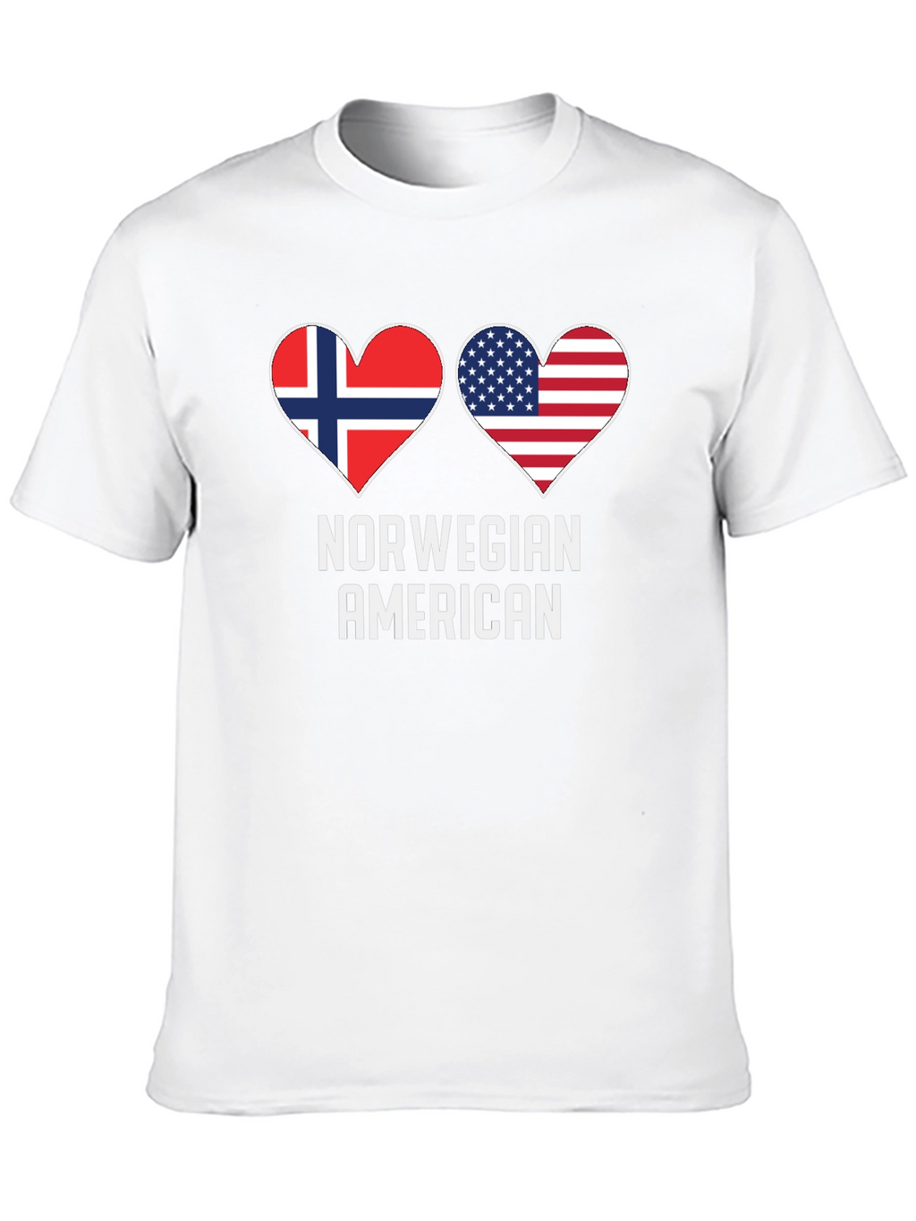Norwegian American Flag Heart T-Shirt