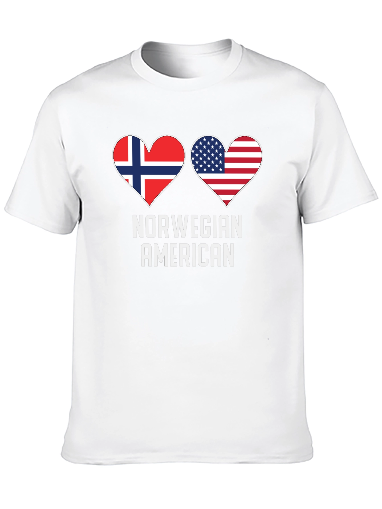 Norwegian American Flag Heart T-Shirt