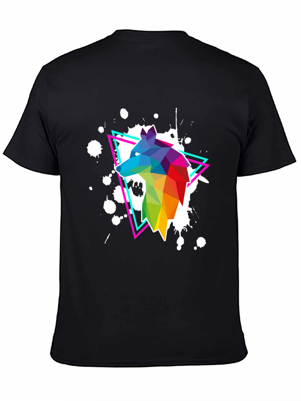 Geometric Wolf T-Shirt - Vibrant Graphic Print