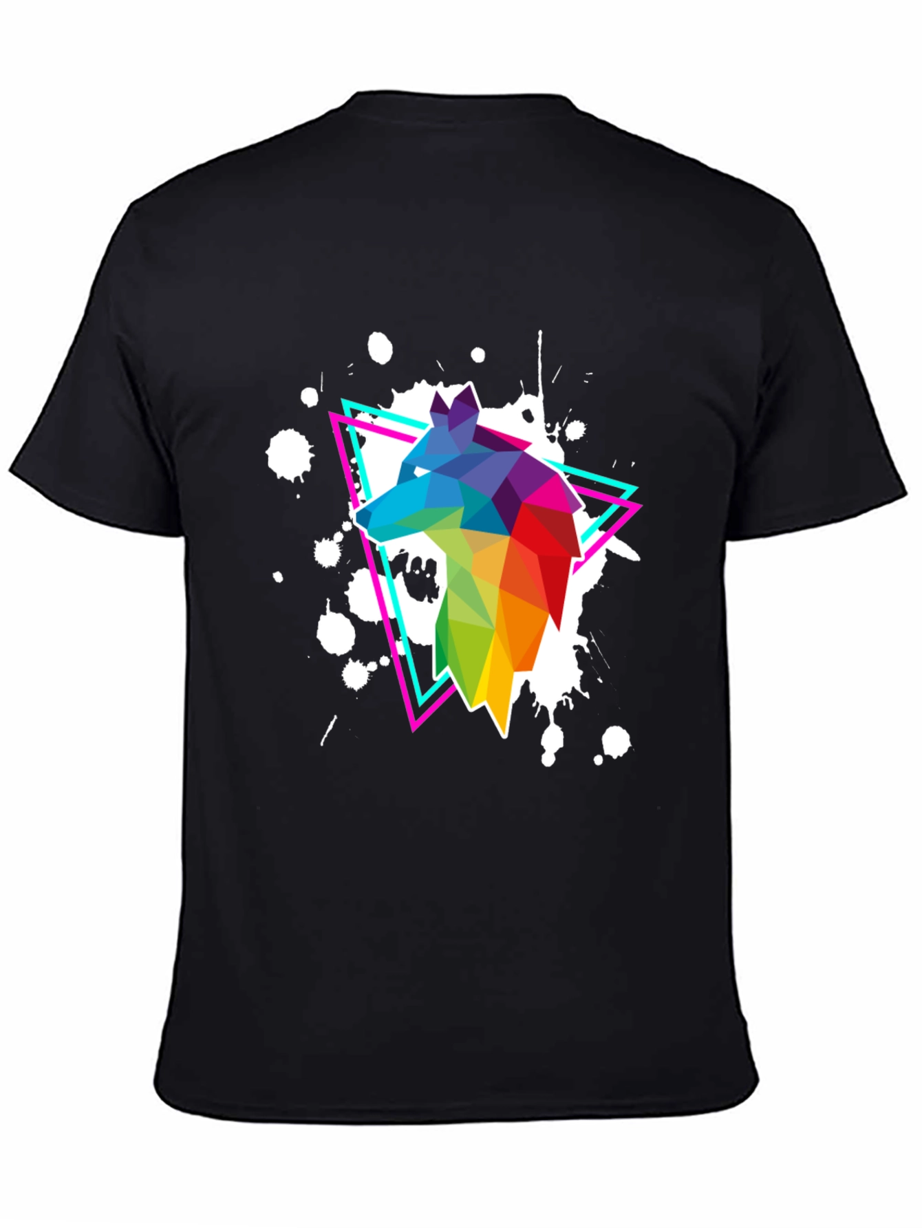 Geometric Wolf T-Shirt - Vibrant Graphic Print