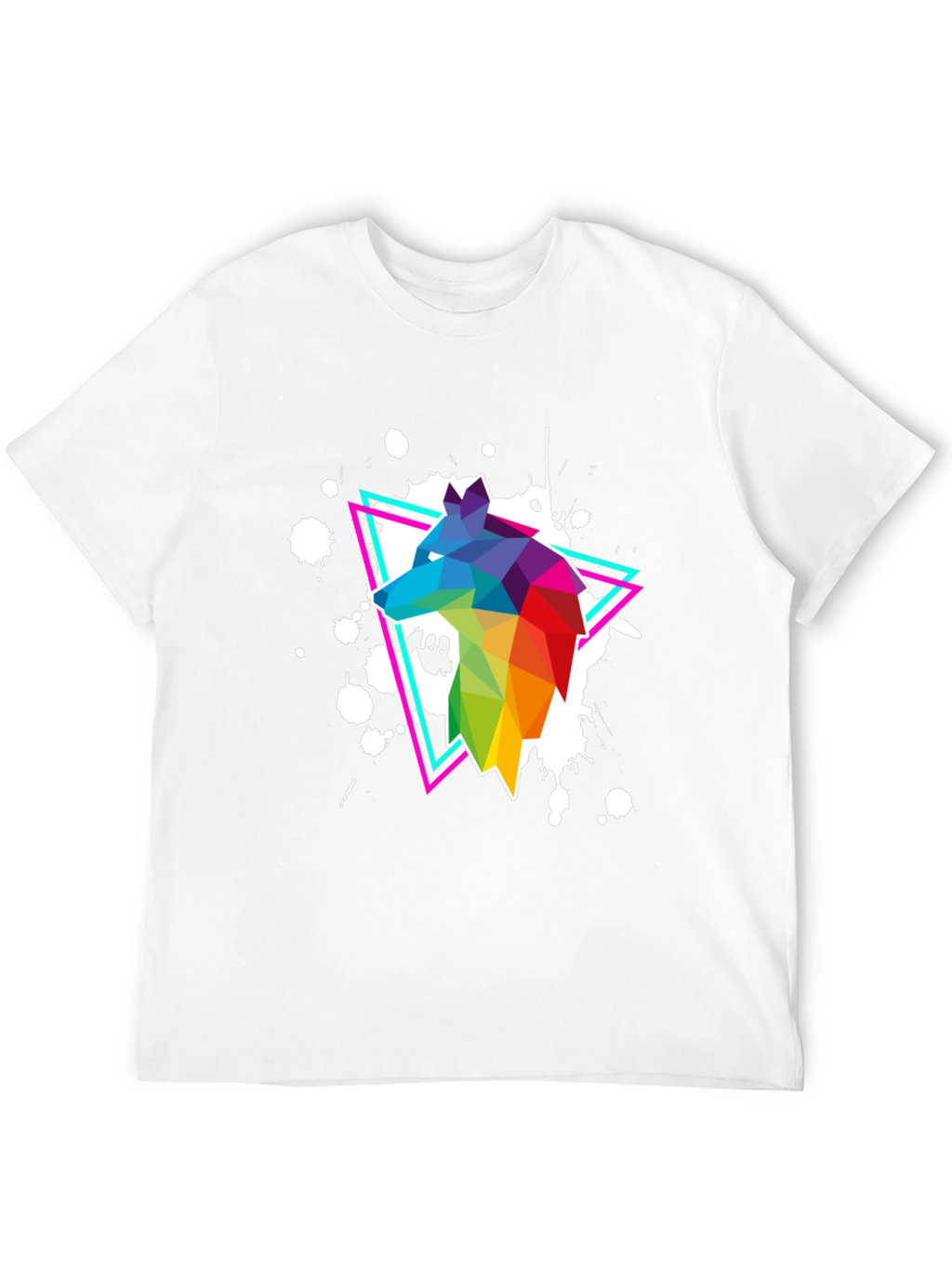 Geometric Wolf T-Shirt - Vibrant Graphic Print