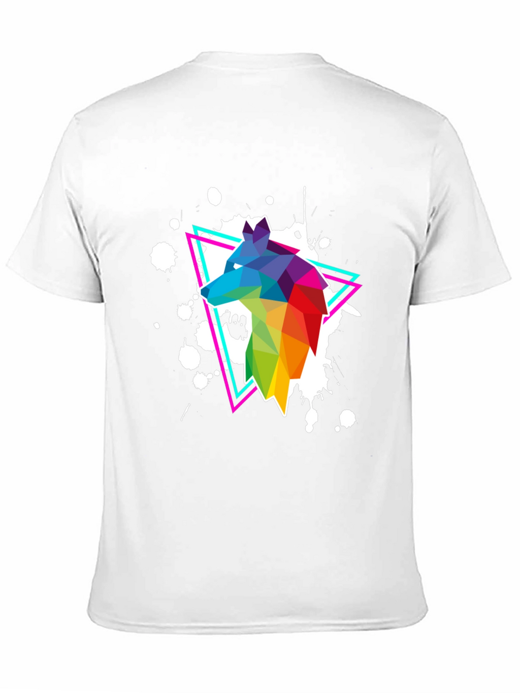Geometric Wolf T-Shirt - Vibrant Graphic Print