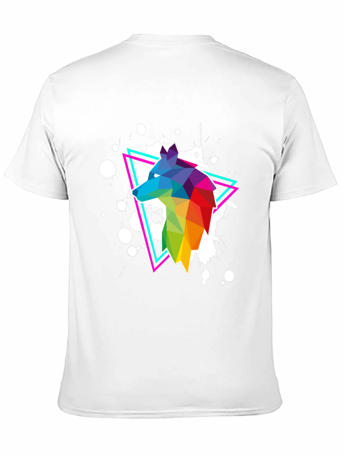 Geometric Wolf T-Shirt - Vibrant Graphic Print