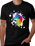 Geometric Wolf T-Shirt - Vibrant Graphic Print
