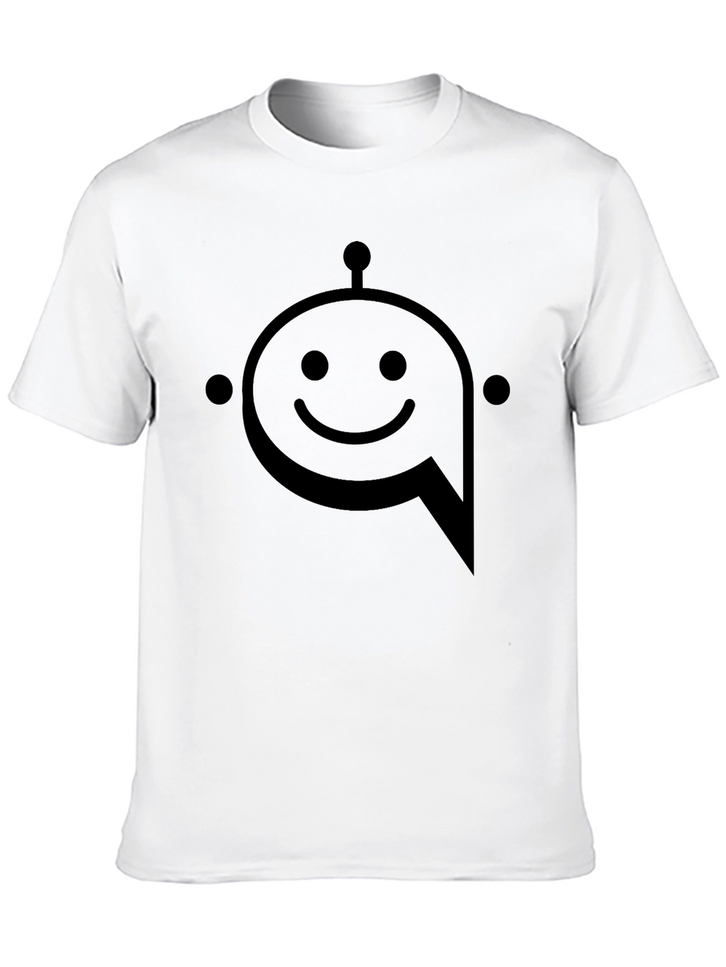 Black Robot Face Graphic T-Shirt