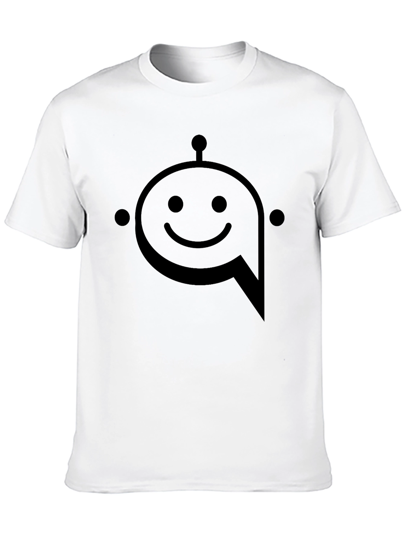 Black Robot Face Graphic T-Shirt