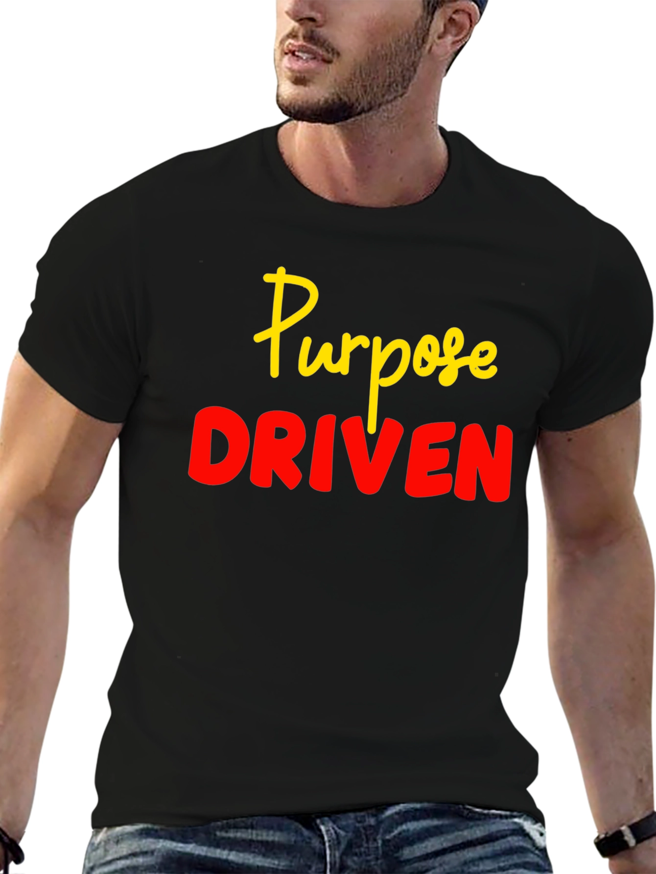 Purpose Driven Black T-Shirt - Stylish Statement Tee