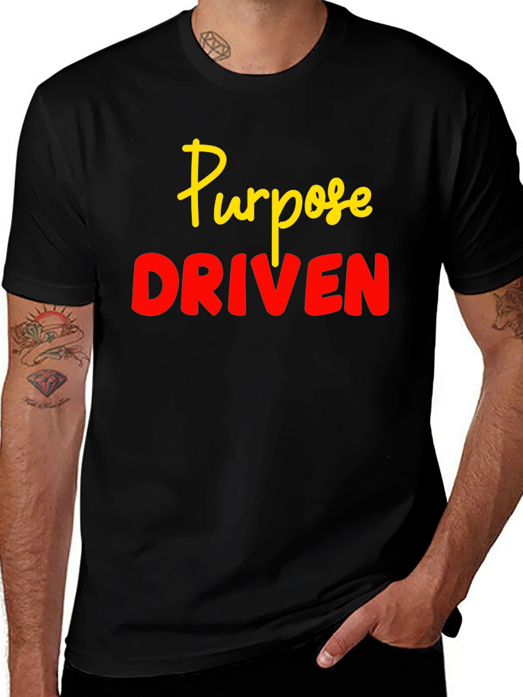 Purpose Driven Black T-Shirt - Stylish Statement Tee