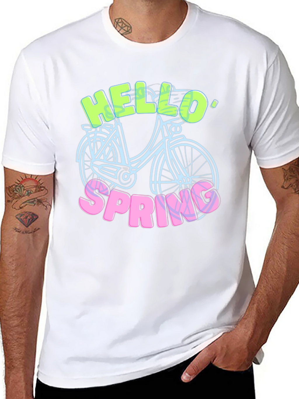 Hello Spring T-Shirt - Bike Design