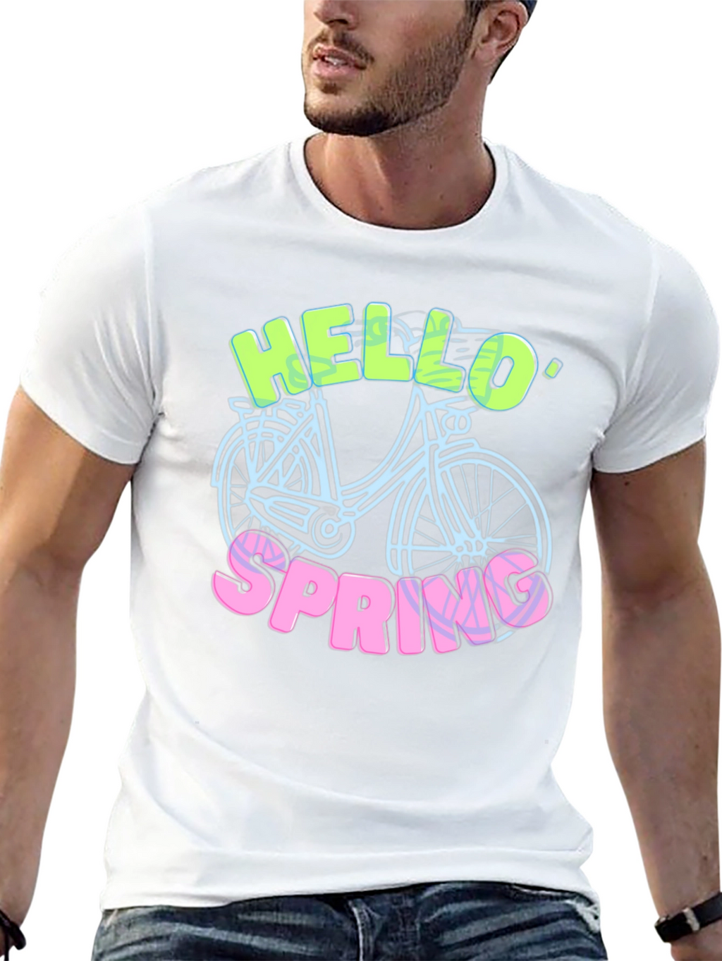 Hello Spring T-Shirt - Bike Design