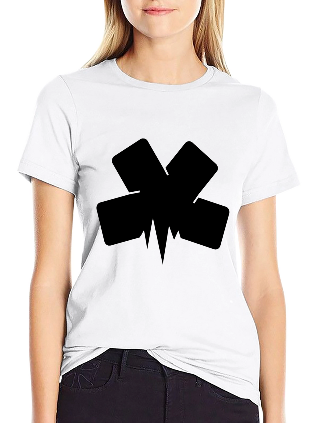 Mens Black Graphic Tee - Abstract Design