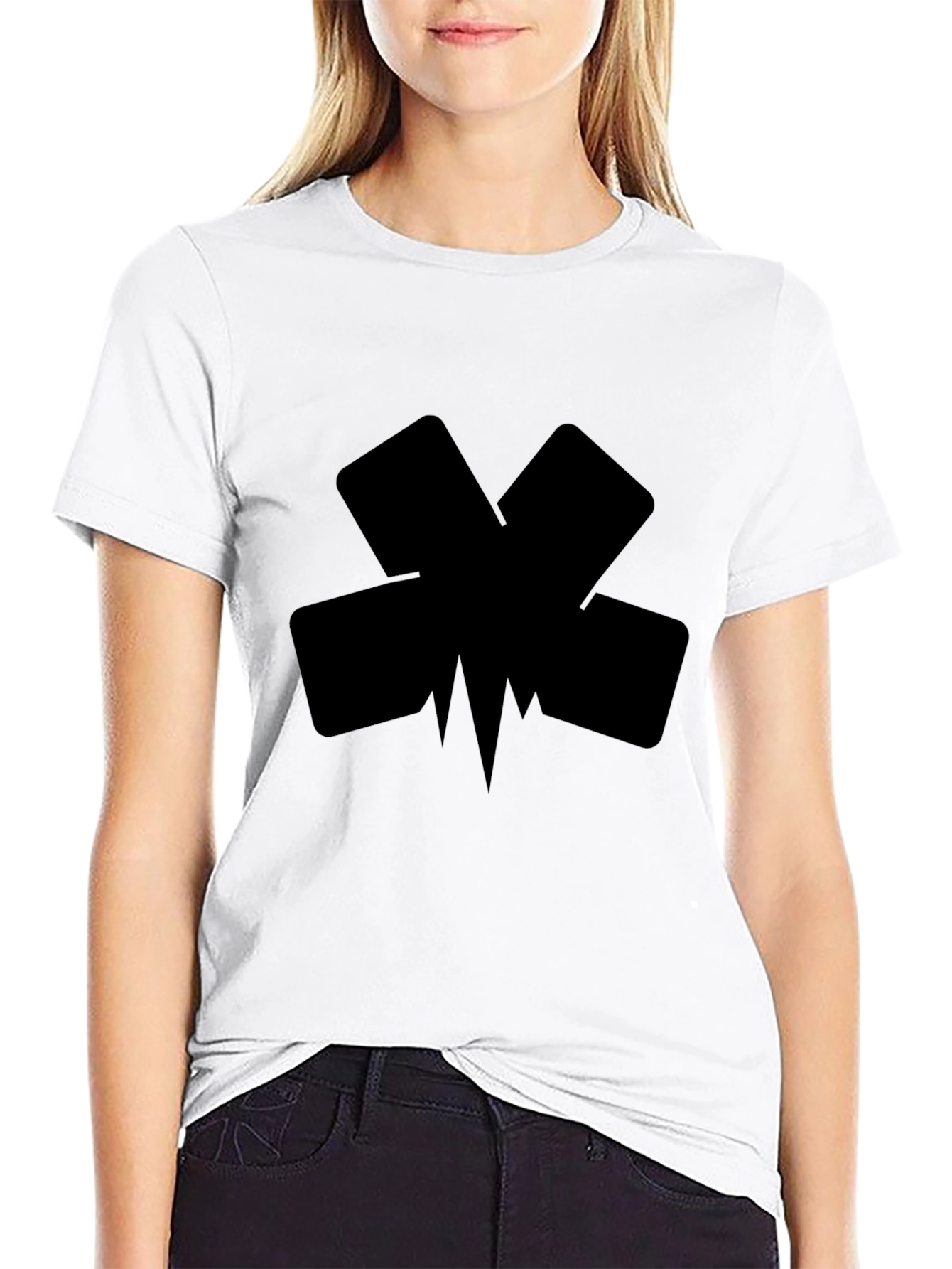 Mens Black Graphic Tee - Abstract Design