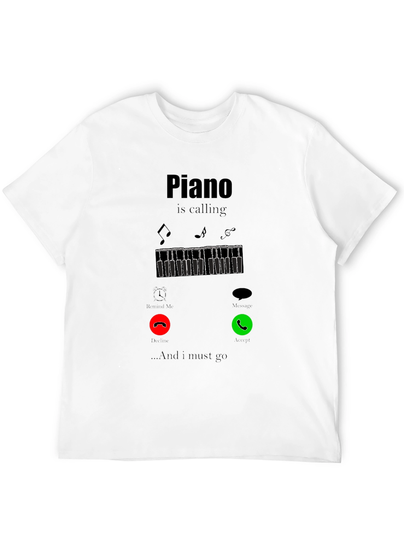 Piano Calling Graphic Tee - Music Lover T-Shirt