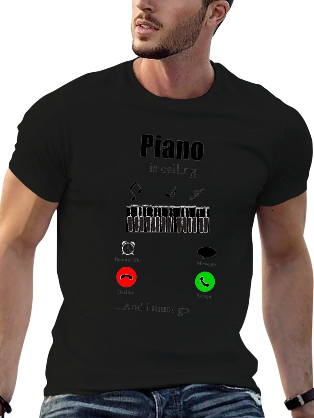 Piano Calling Graphic Tee - Music Lover T-Shirt