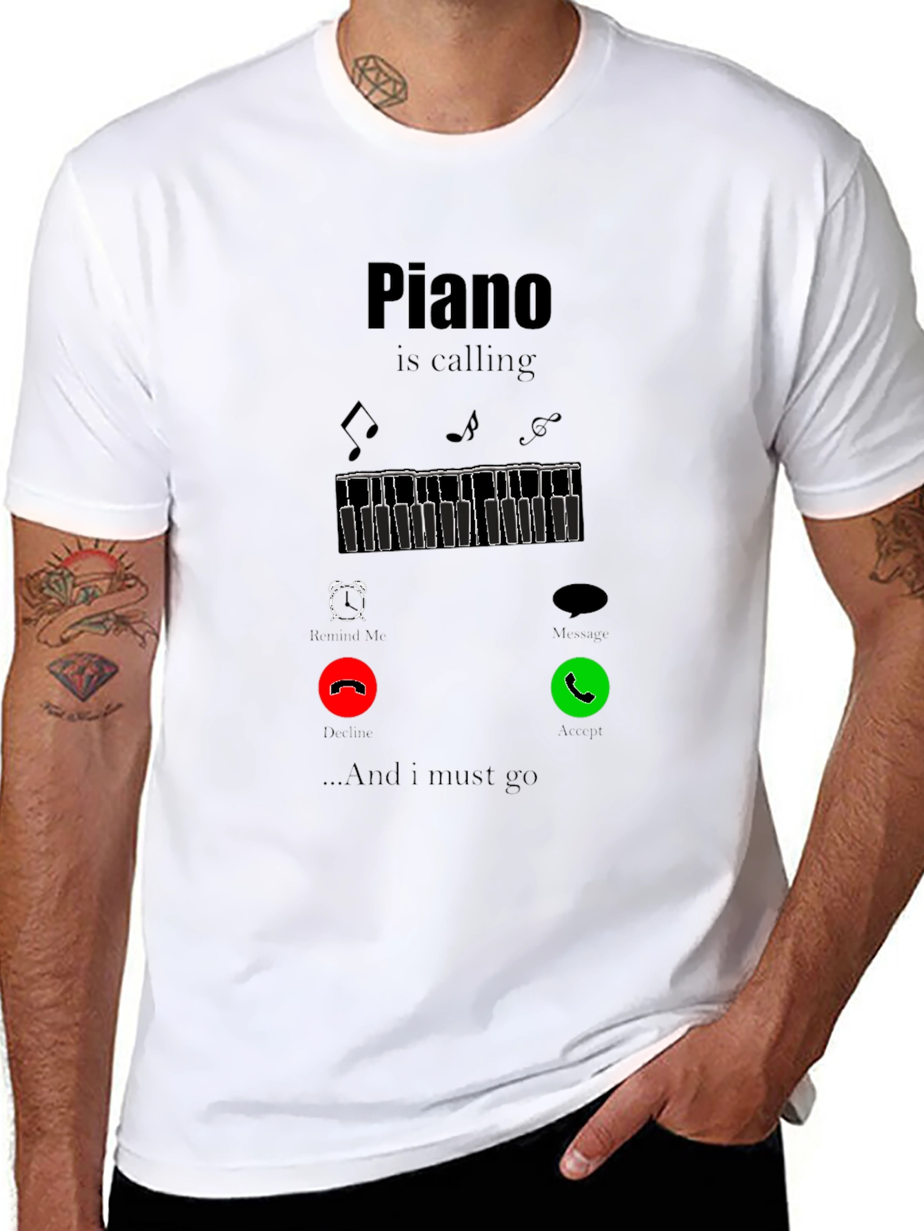 Piano Calling Graphic Tee - Music Lover T-Shirt