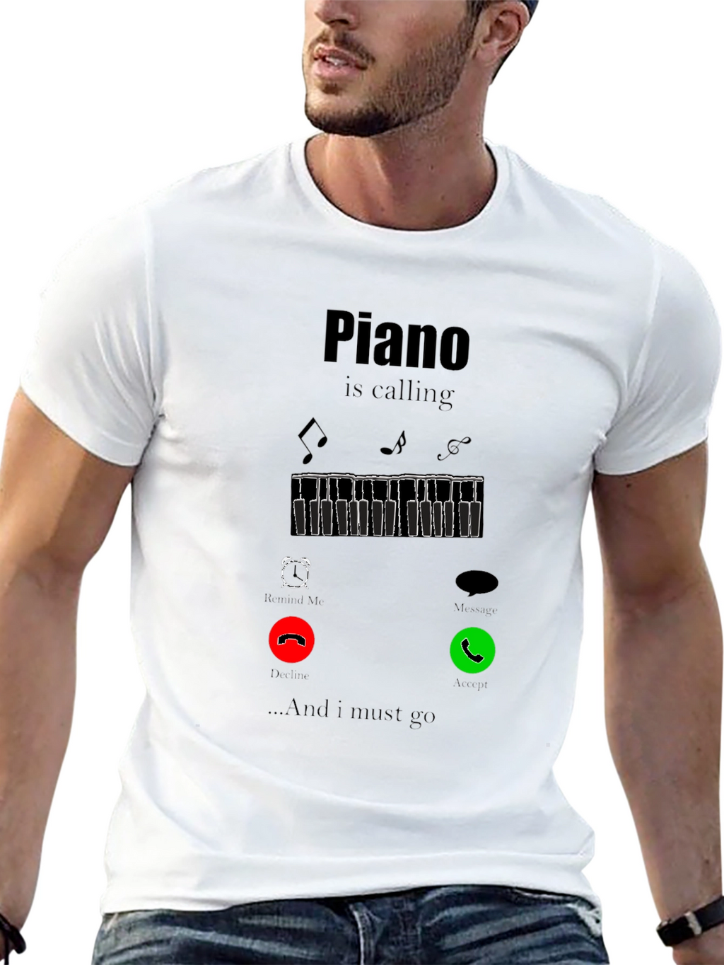 Piano Calling Graphic Tee - Music Lover T-Shirt