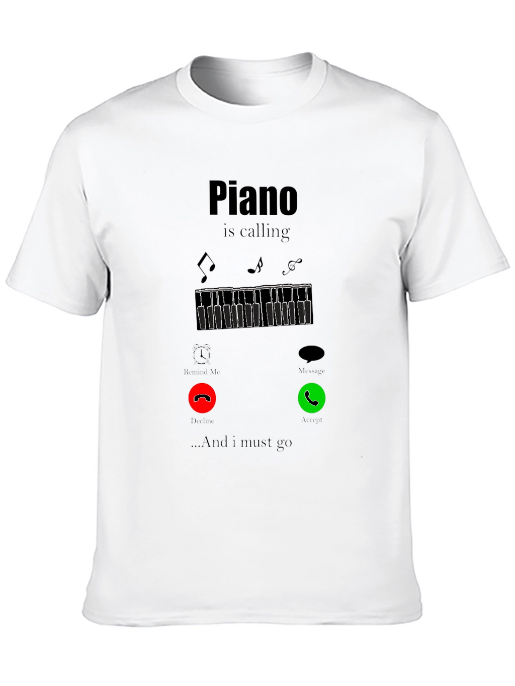 Piano Calling Graphic Tee - Music Lover T-Shirt