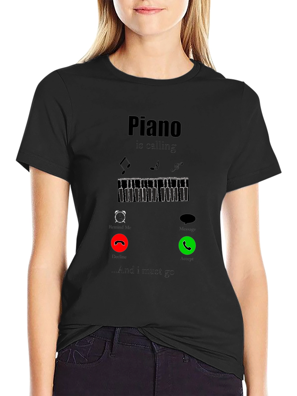 Piano Calling Graphic Tee - Music Lover T-Shirt