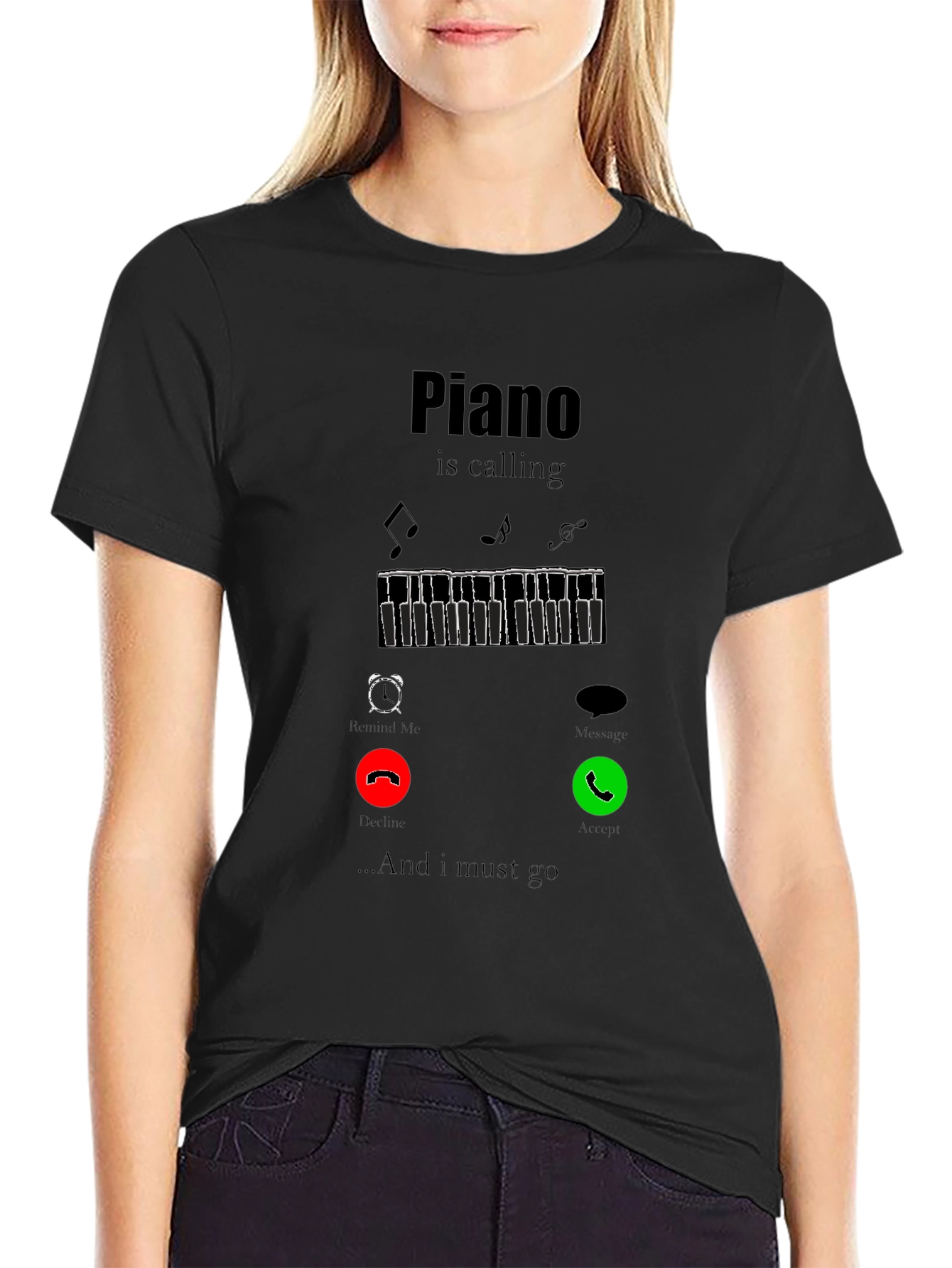 Piano Calling Graphic Tee - Music Lover T-Shirt