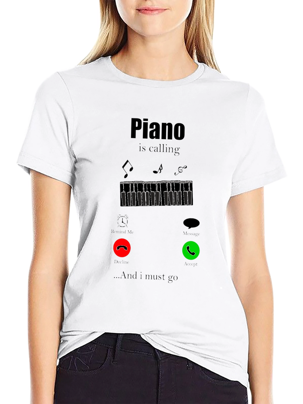 Piano Calling Graphic Tee - Music Lover T-Shirt