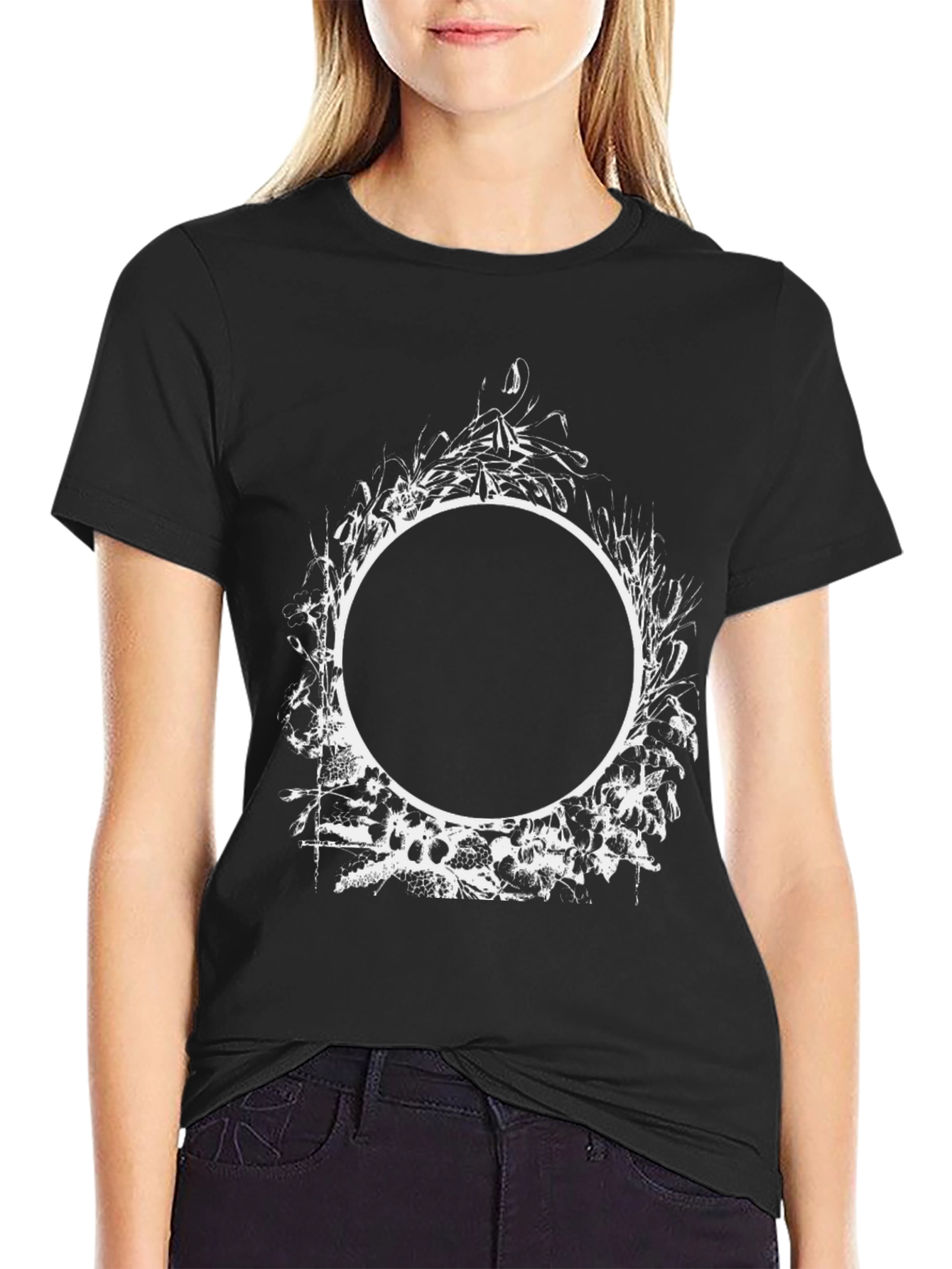 Abstract Circle Graphic Tee - Mens Black T-Shirt