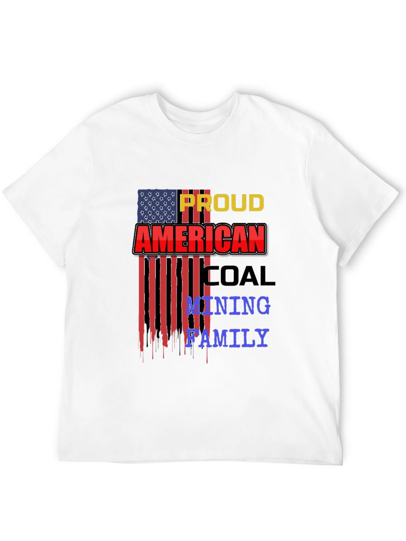 Proud American Coal Mining Family Black T-Shirt