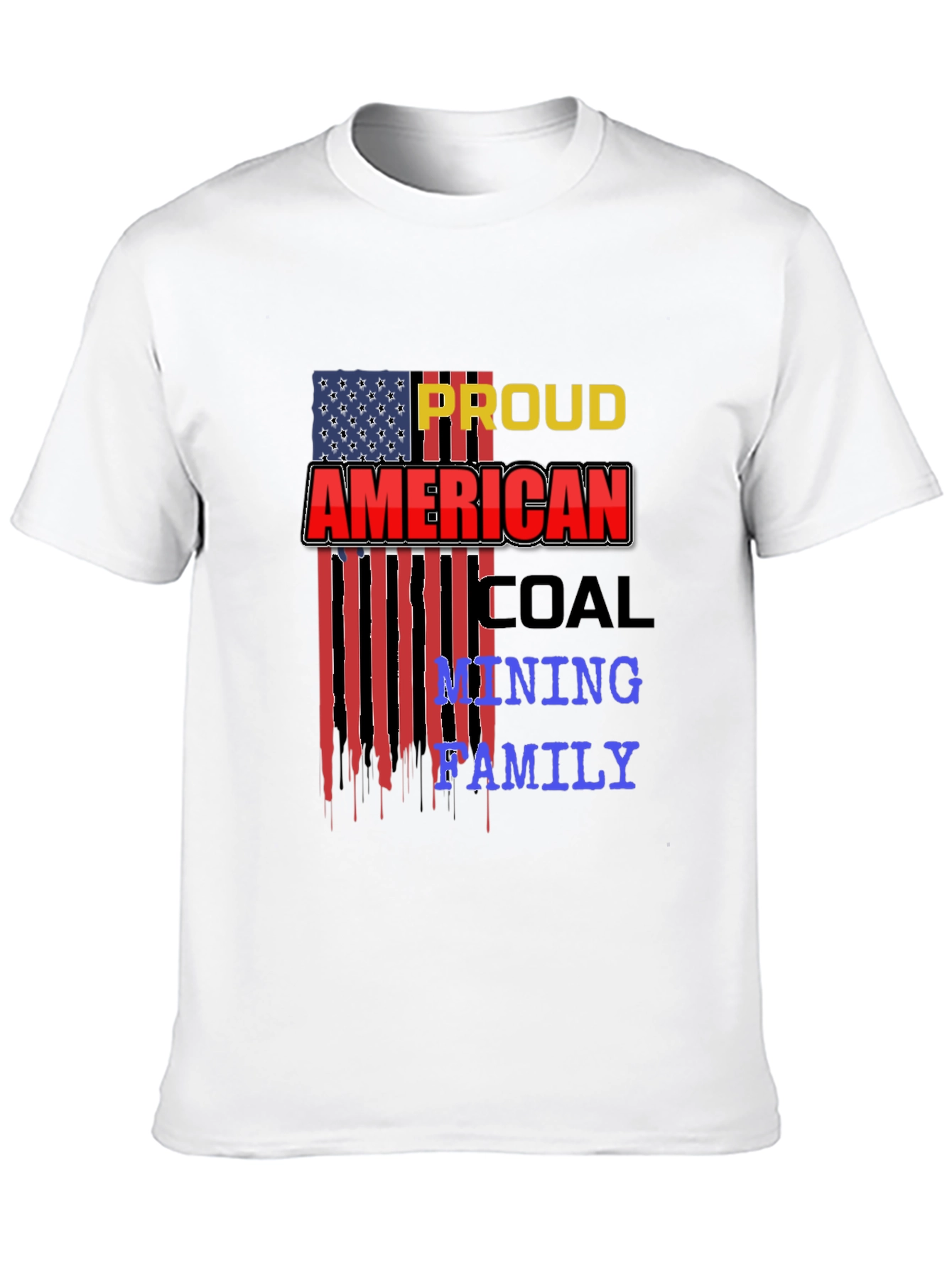 Proud American Coal Mining Family Black T-Shirt