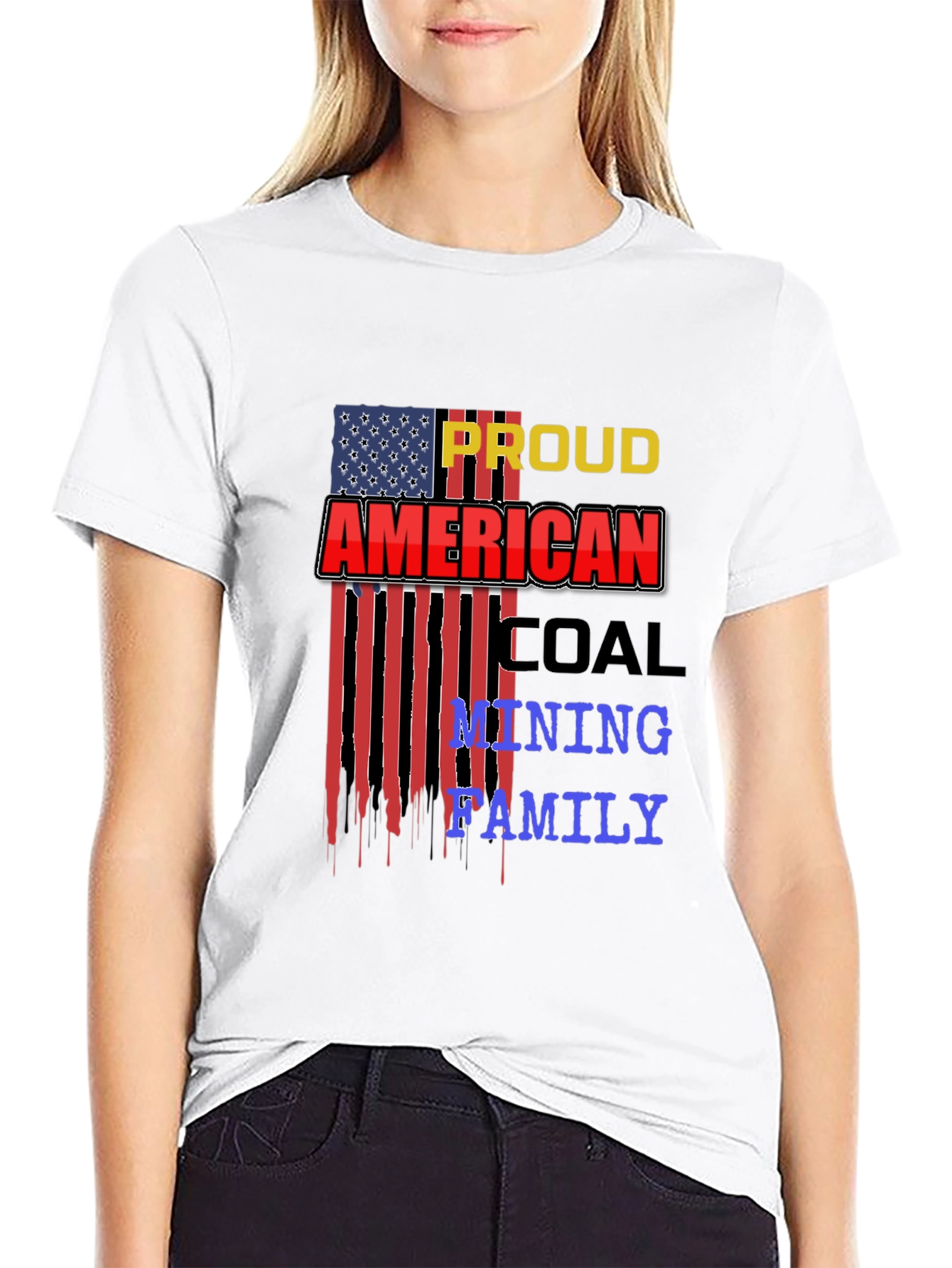 Proud American Coal Mining Family Black T-Shirt