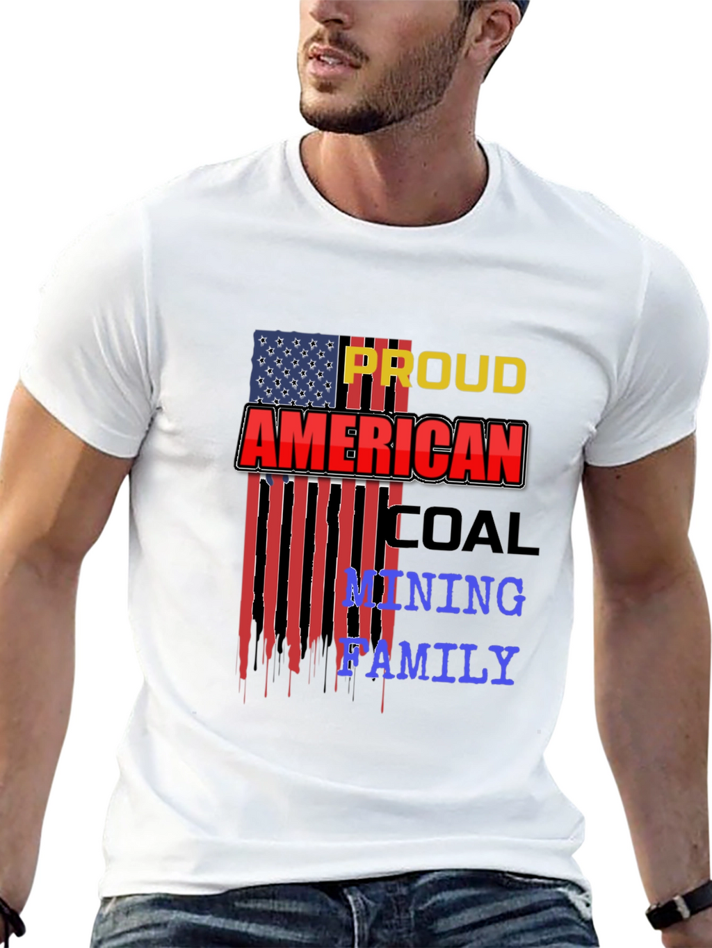 Proud American Coal Mining Family Black T-Shirt