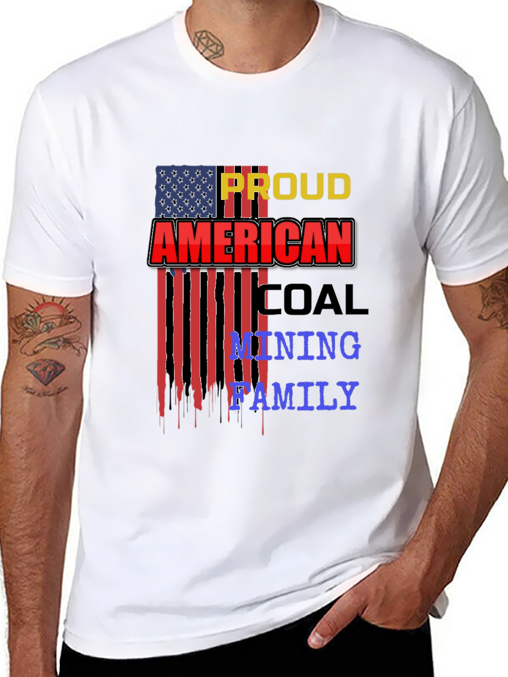 Proud American Coal Mining Family Black T-Shirt
