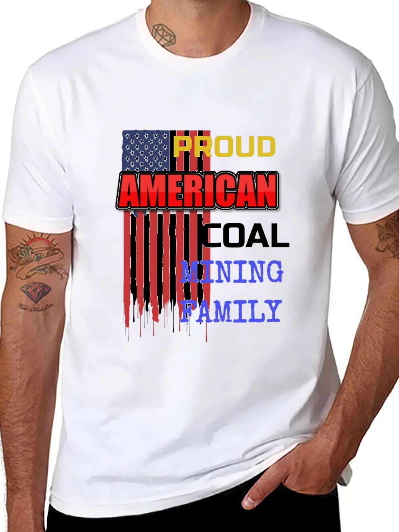 Proud American Coal Mining Family Black T-Shirt