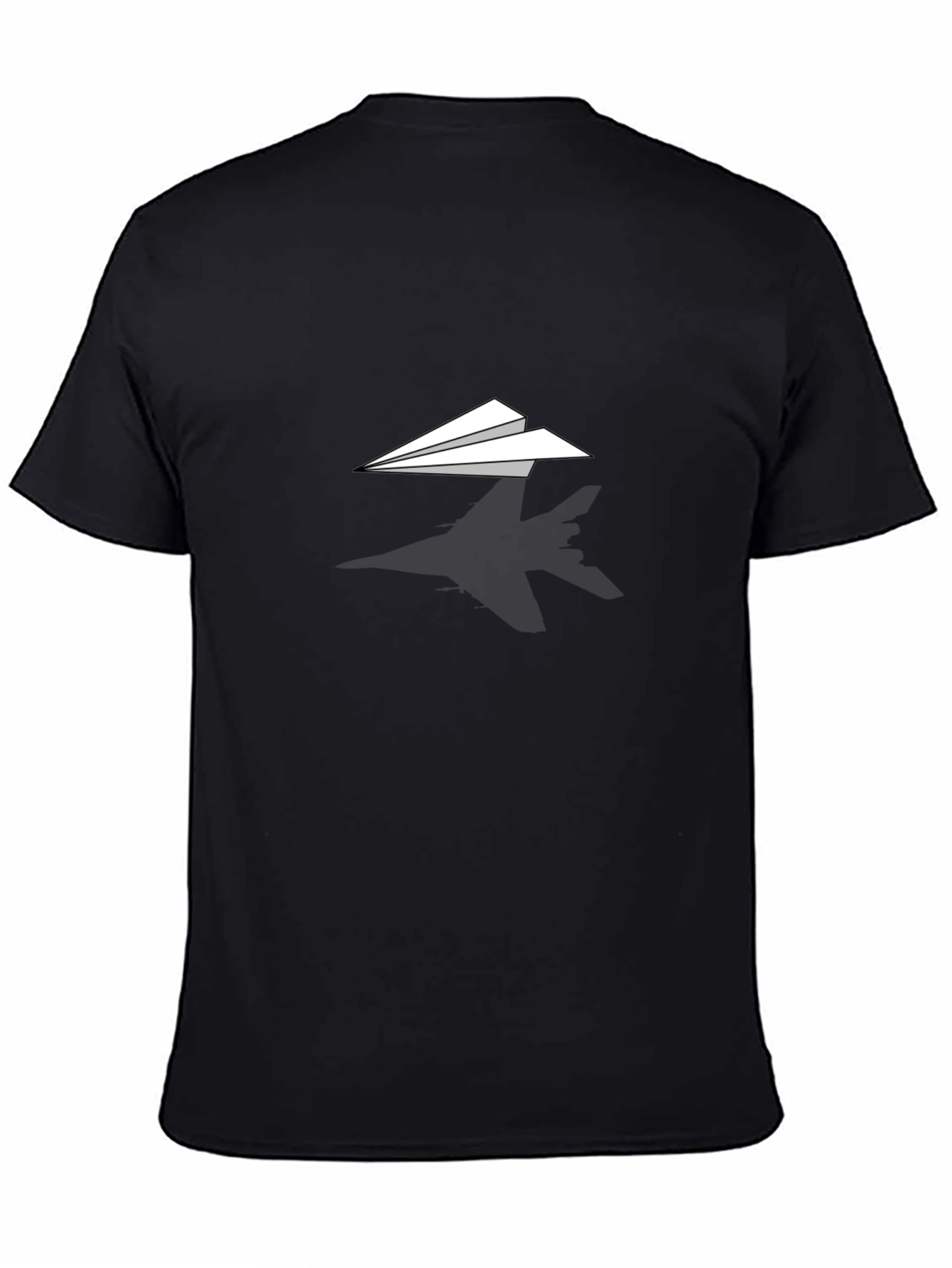 Paper Airplane Graphic Black T-Shirt