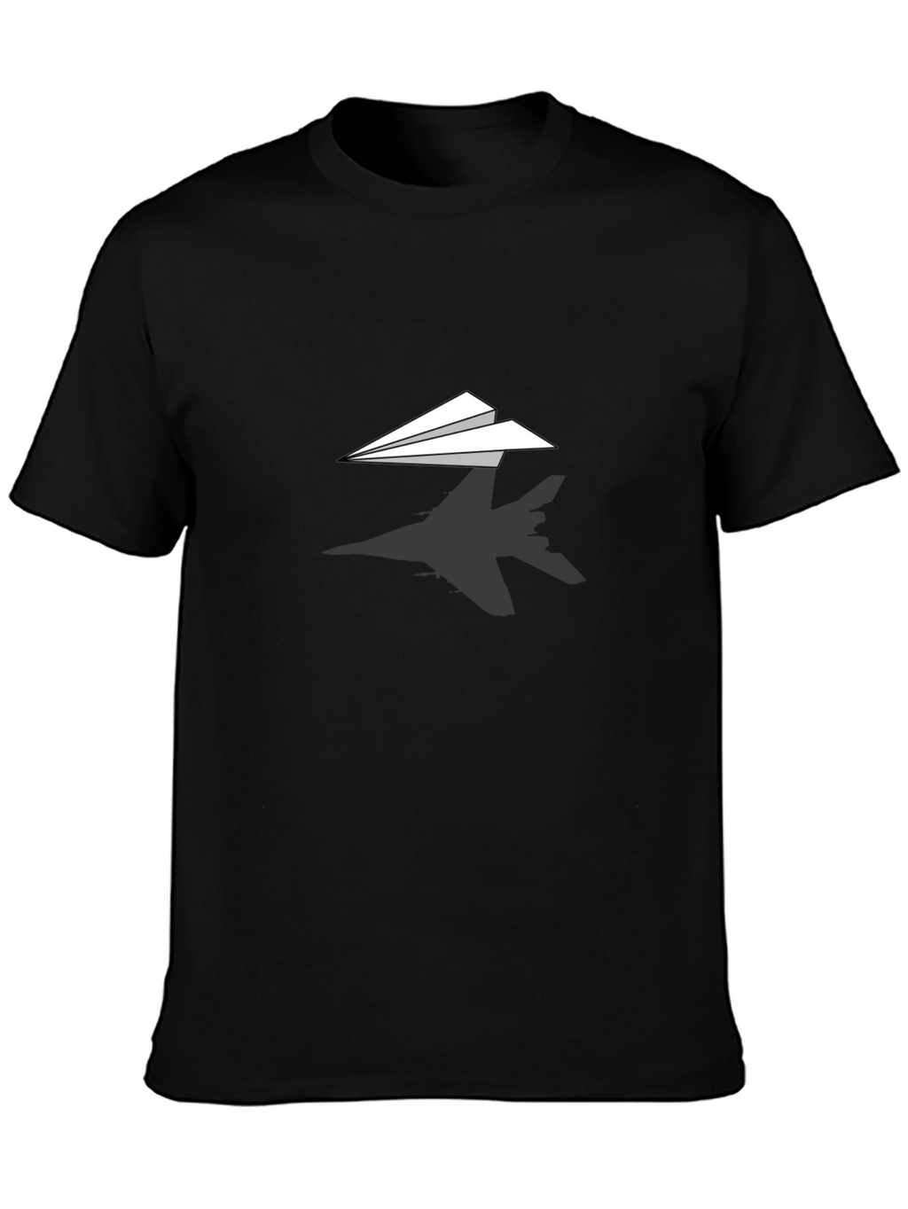 Paper Airplane Graphic Black T-Shirt