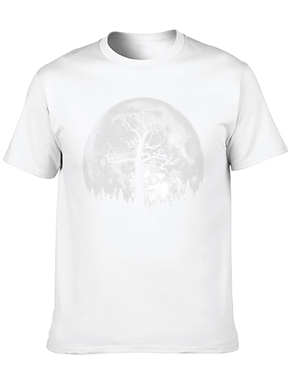Spooky Tree & Moon Graphic Black T-Shirt