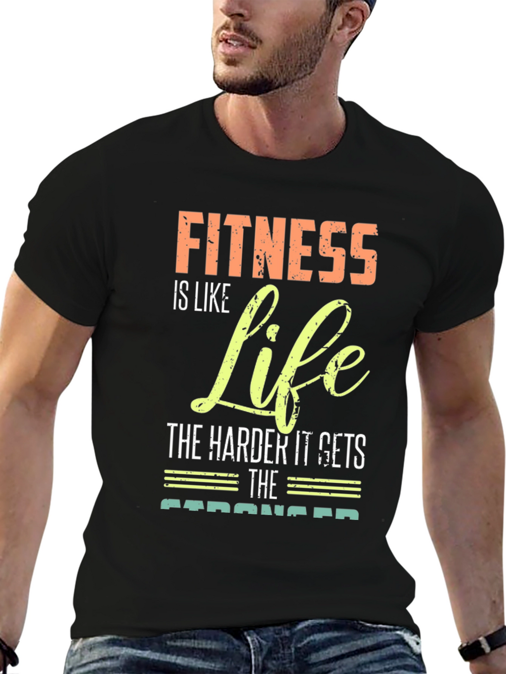 Fitness is Life Graphic Tee - Motivational Gym Shirt