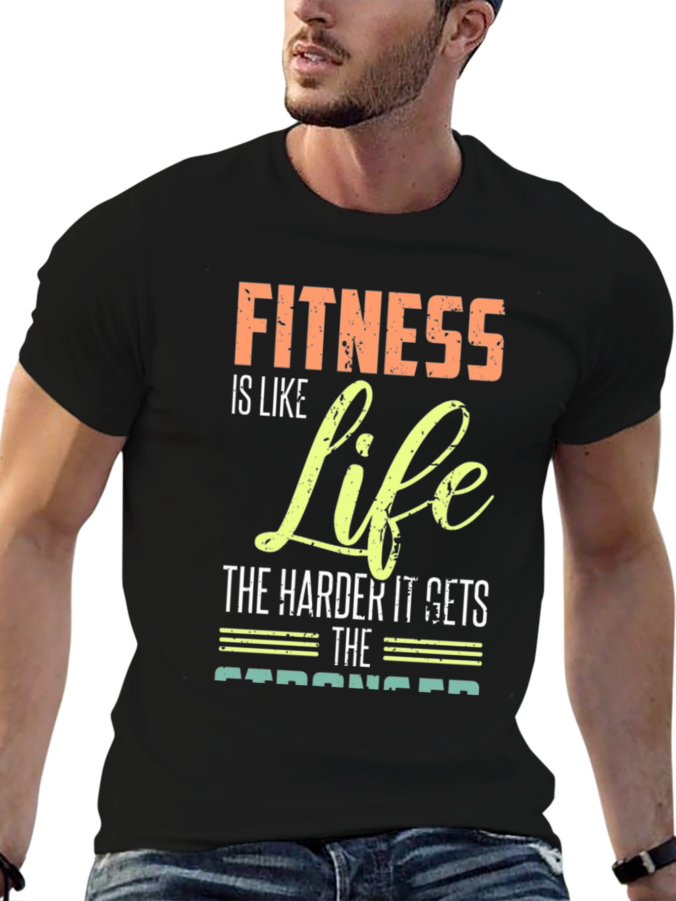Fitness is Life Graphic Tee - Motivational Gym Shirt
