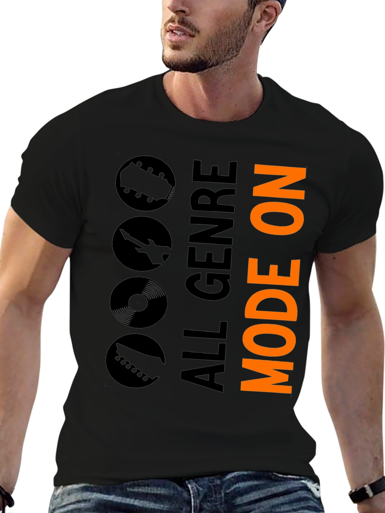 All Genre Mode On Black Graphic Tee