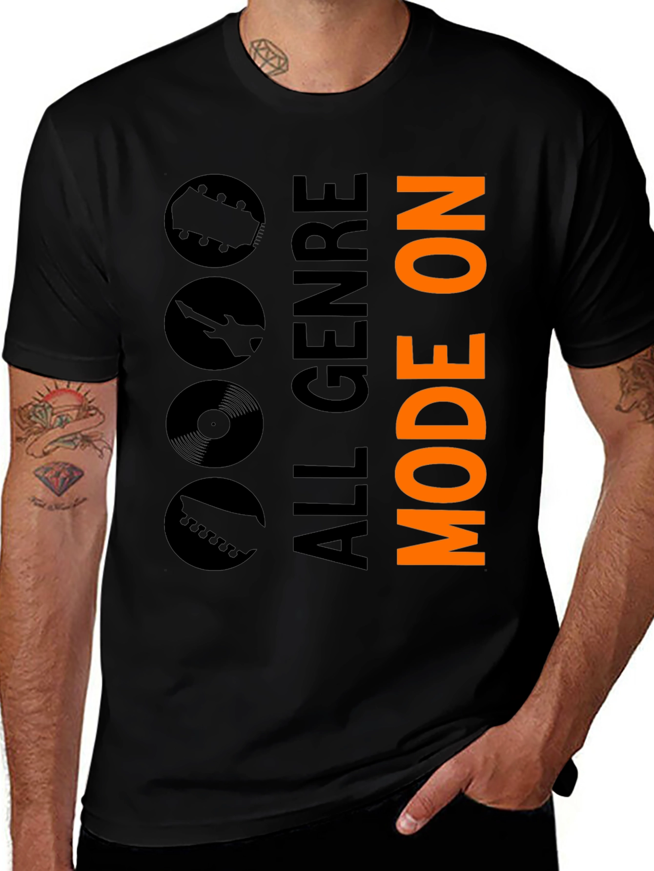 All Genre Mode On Black Graphic Tee