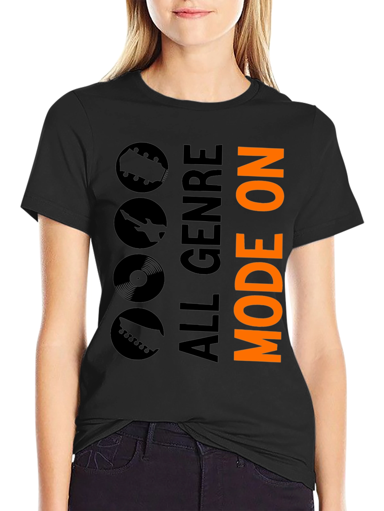 All Genre Mode On Black Graphic Tee