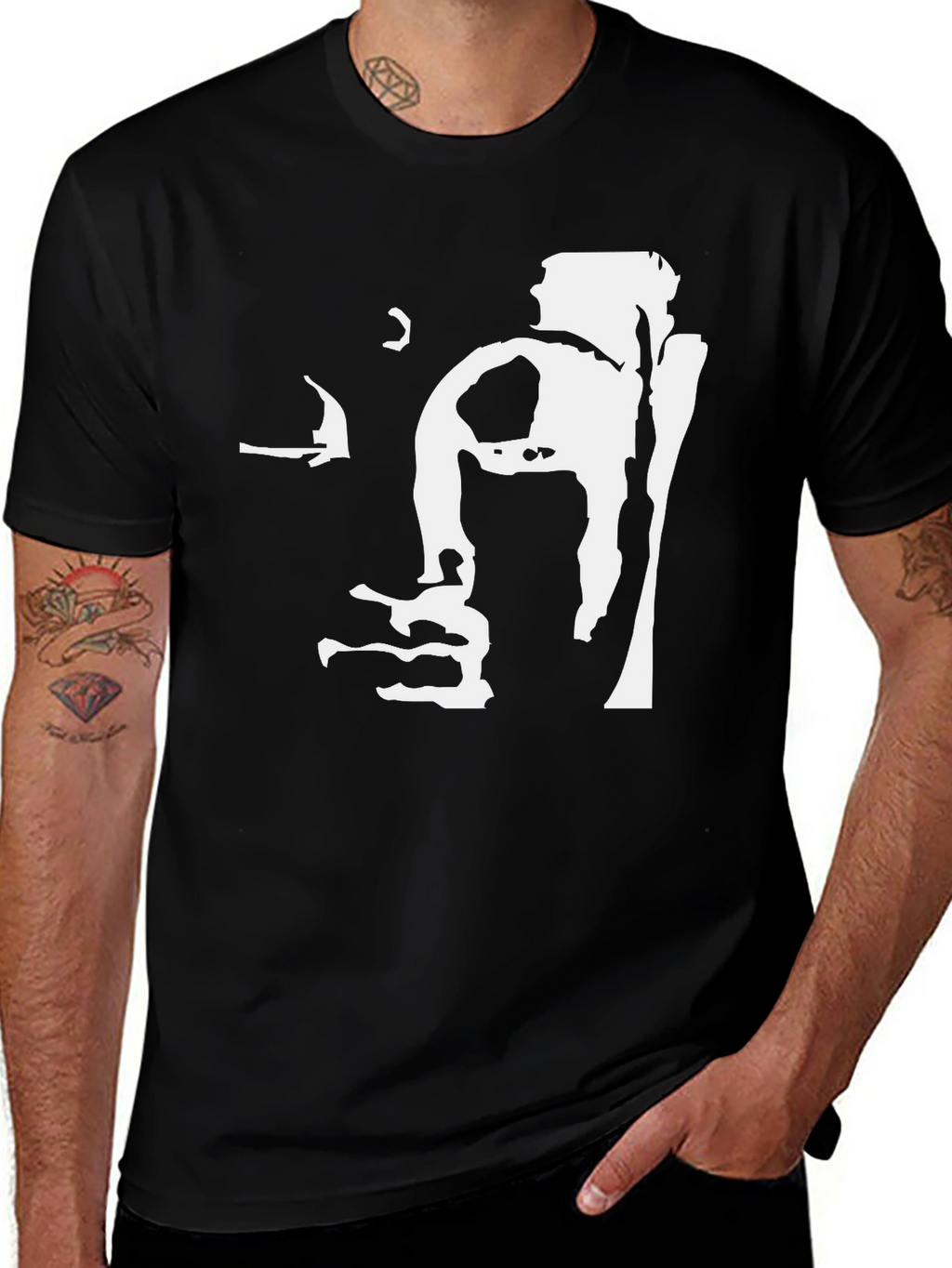 Buddha Face Graphic Tee - Mens Black T-Shirt
