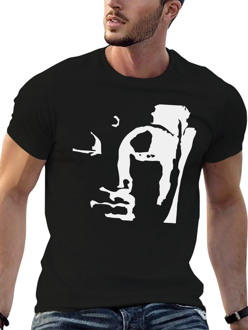 Buddha Face Graphic Tee - Mens Black T-Shirt