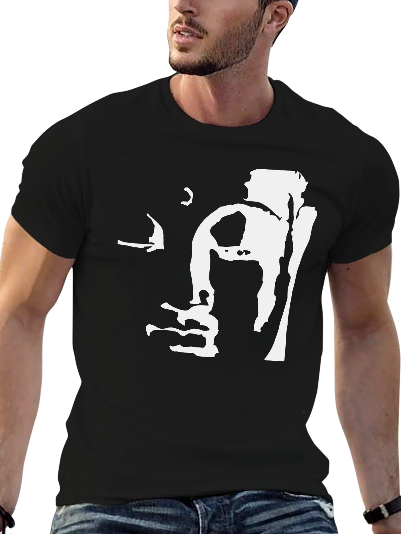 Buddha Face Graphic Tee - Mens Black T-Shirt