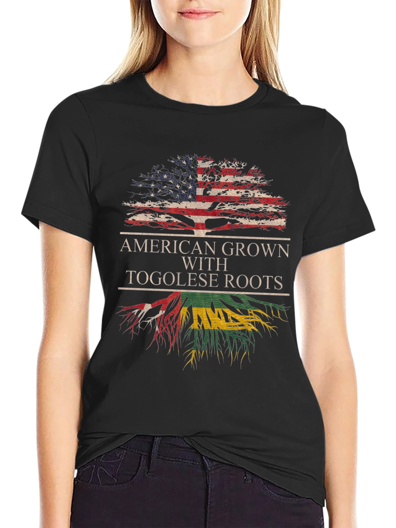 American Togolese Roots Black T-Shirt