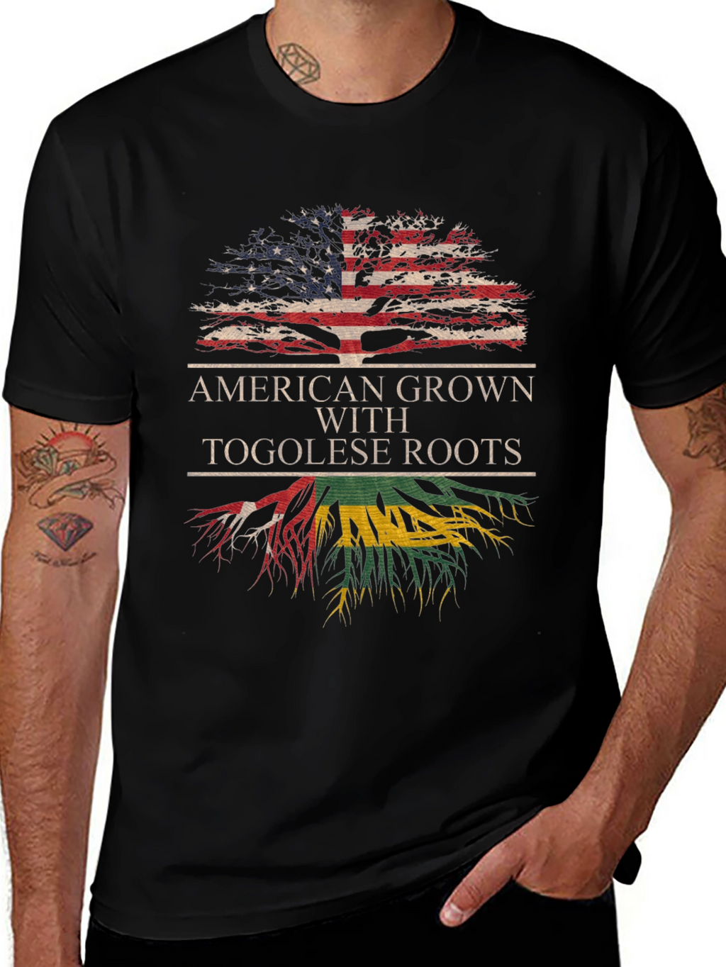 American Togolese Roots Black T-Shirt