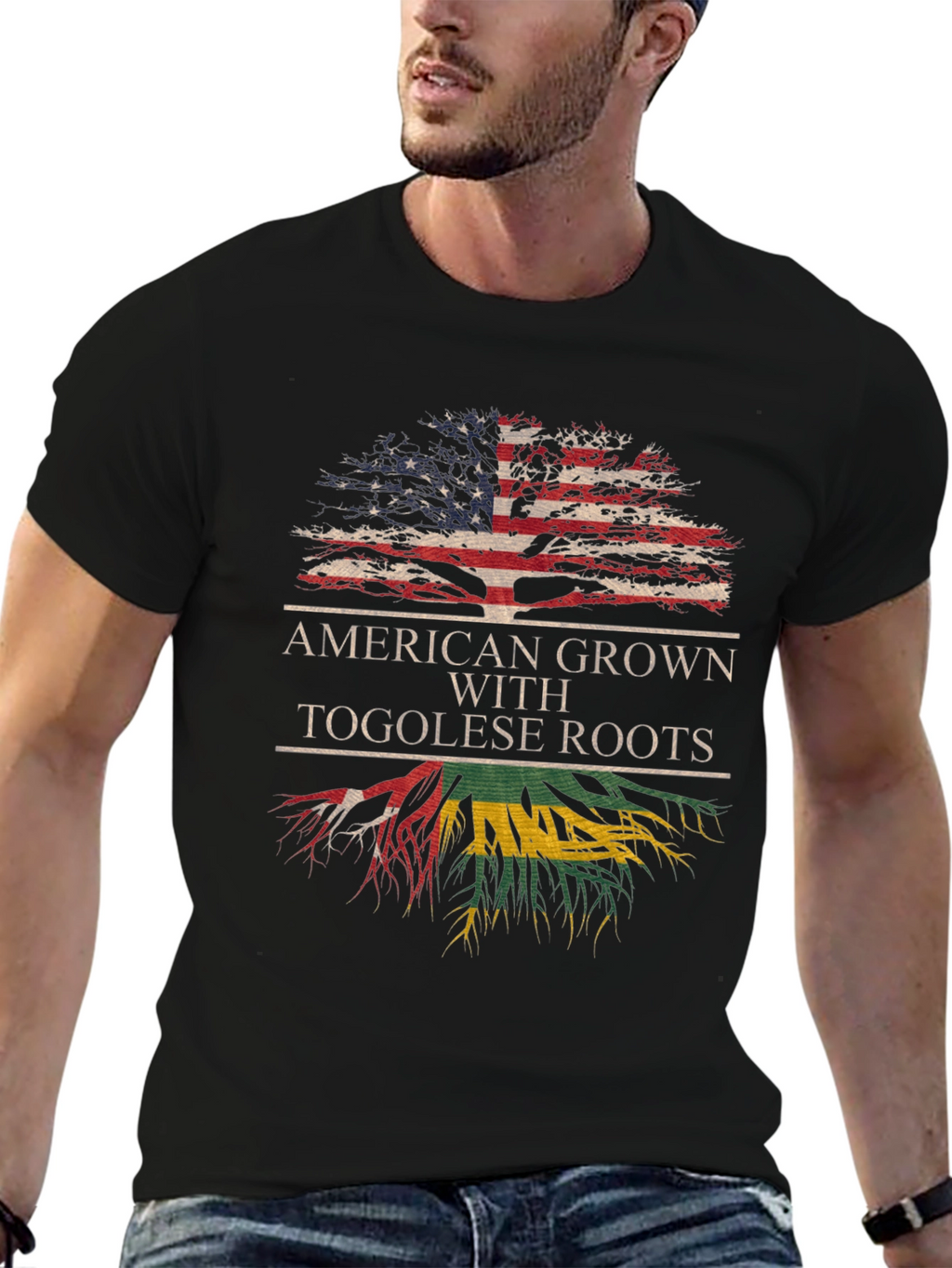 American Togolese Roots Black T-Shirt