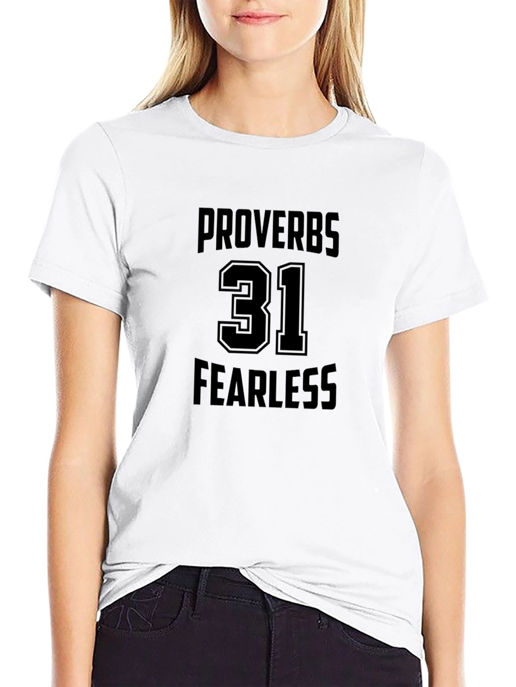 Proverbs 31 Fearless Black T-Shirt