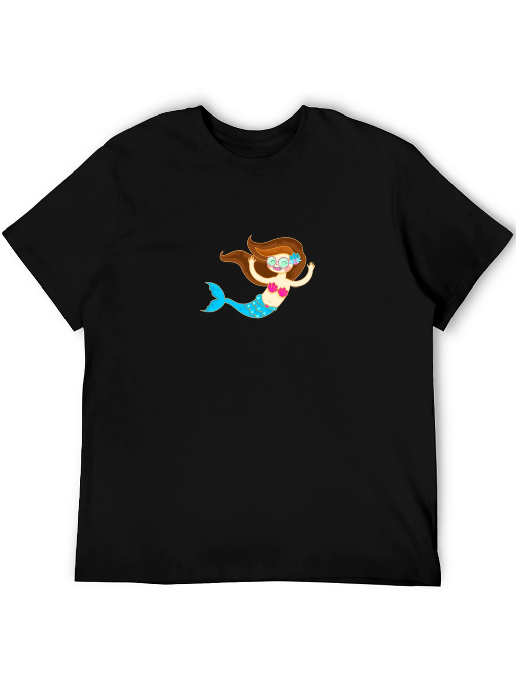 Black T-Shirt with Mermaid Graphic