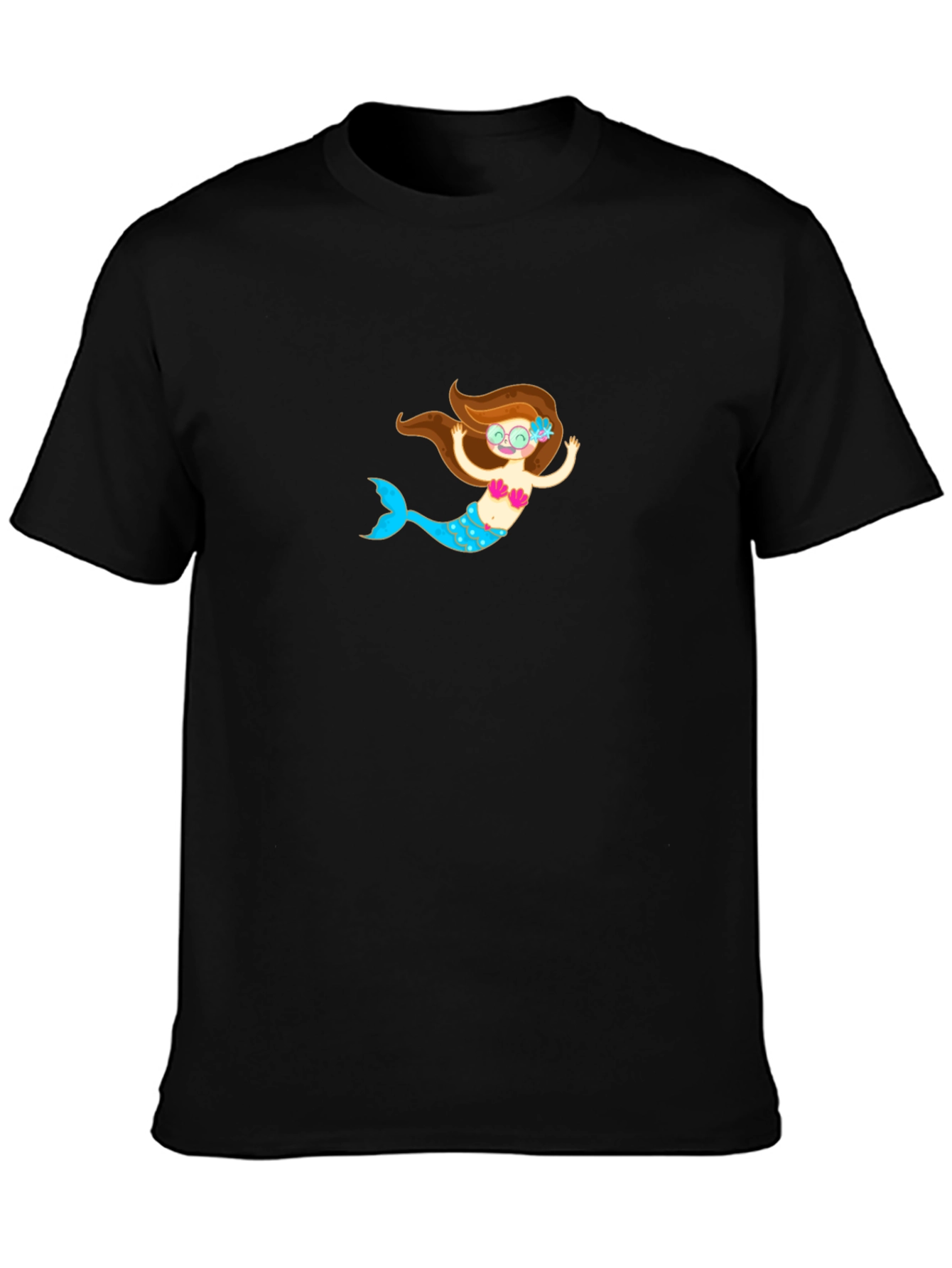 Black T-Shirt with Mermaid Graphic