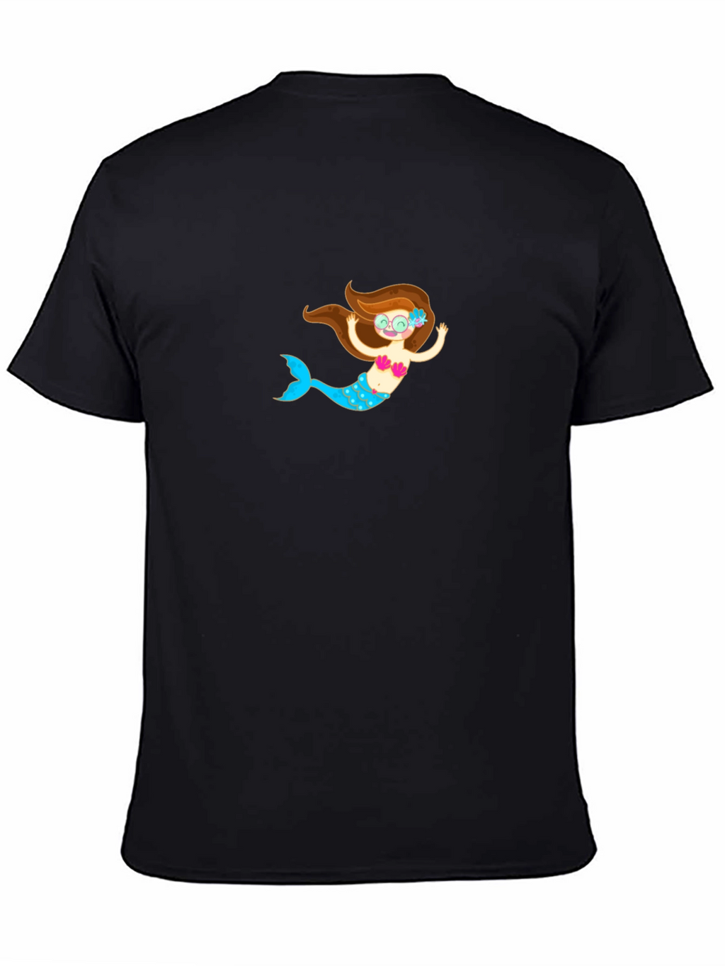 Black T-Shirt with Mermaid Graphic